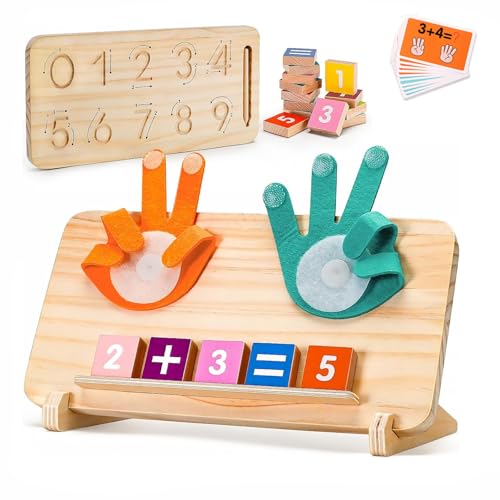 Juguetes de Conteo Dedos, Material Montessori Didactico para Niños, Juguetes Bloques Numéricos para Contar, Juguetes...