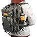 Hannibal Tactical 45L MOLLE Assault Pack, Tactical Backpack Army Military Camping Rucksack with Bottle Holder, 3-Day Pack Travel Trip w/USA Flag Patch, D-Rings, German Flecktarn