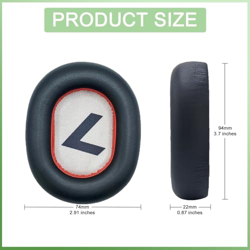 Repuestos de almohadillas para Plantronics Voyager 8200 UC/Plantronics Backbeat Pro2 Auriculares, cojines con espuma de alta densidad para aislamiento de ruido, con mayor grosor miniatura 2
