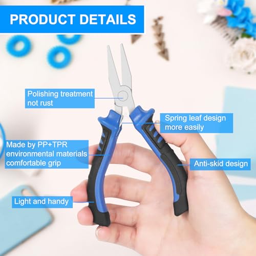 Jewelry Pliers Set with Wood Pallet, TOOLOUR Jewelry Pliers Kit for Jewelry Making, Mini Pliers Tools, Precision Pliers for Beading & Jewelry Making Arts Crafts Jewelry Repairing Wire Wrapping - Thumbnail 4