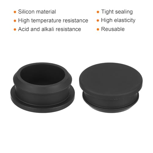 Image of MECCANIXITY Silicone Snap in Locking Hole Plugs,Rubber Panel Seal Cover Flush Type Panel Round for Kitchen Rubber Bulkheads Waterproof Sealing Plugs 32.6mm /1.28 Inch Diameter Black,Pack of 4