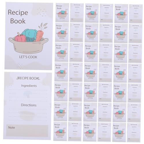 TOVINANNA 50個両面印刷レシピカード 家用料理メモ帳 キッチンノート 食品記録用紙 書きやすいメモ用紙 創造的なデザインで友人 家族 クラスメ