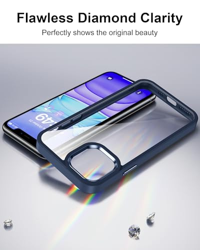 Image of HOOMIL Case for iPhone 11 Pro 5.8-Inch, Non-Yellowing, Drop Protection, Anti-Scratch Transparent Hard Back Phone Cover - Blue