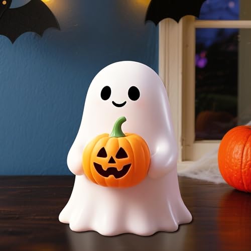 tngtswwcv Halloween Ghost Figurine Funny Pumpkin Ghost Statue Ghost Decoration Holding for Gift Props Tabletop Home Decor Best Gifts for Anniversary Weddings