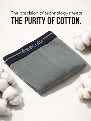 Image of Freecultr Men's Cotton Trunks | Breathable & Moisture Absorbing | Soft Comfort Fit | Everyday Innerwear