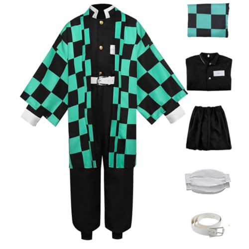 ToouYoor Anime Costume Cosplay Green Kimono Suit Outfit Halloween Costume(Green,XXL)