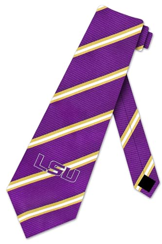 Eagles Wings LSU Stripe Necktie Tigers Tie for Men College Neckties Sports Ties