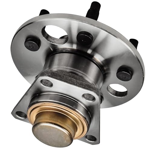 Image of Detroit Axle - Pair Rear Wheel Bearing and Hubs Assembly for 1980-2005 Buick Skyhawk /Skylark, Cadillac Cimarron, Chevy Beretta /Cavalier /Citation, Oldsmobile, Pontiac, 5 Lugs Non-ABS