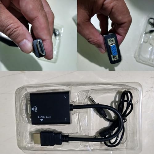 Cabo Conversor Adaptador Hdmi Para Vga Com Saída De Áudio E Cabo P2