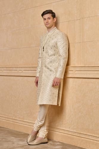 Image of TASVA Ivory Sherwani For Men