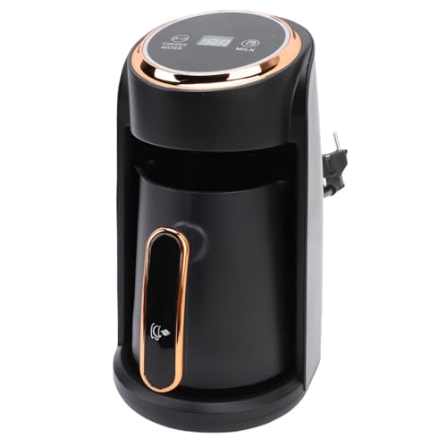 TARSHYRY Turca Eléctrica, 600W, Antidesbordamiento, 300ML, 4 Tazas, Turca Automática para el Hogar y la Oficina, Acero Inoxidable ABS