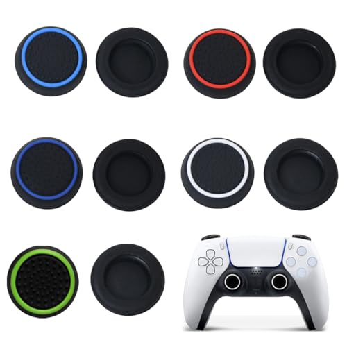 MUNZE Lot De 10 Capuchons De Joysticks Pour Manette De Ps5/Ps4 - Antidérapants - Texture Laser - Résistants À L'Usure - Pour Manette De Ps5/Ps4.