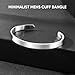 MEALGUET Stainless Steel Mens Cuff Bracelet : Minimal Cool Silver Open Metal Cuff Bangle Bracelets for Men,65mm,Mens Bracelet Jewelry