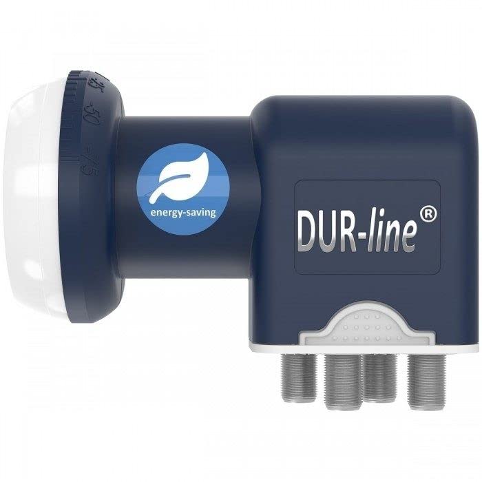 Satellitenschüssel Komplettset 4 Teilnehmer - Stromspar-Set | Fuba DAA 850 A Satellitenschüssel 85cm Alu anthrazit + DUR-line Blue Eco Quad LNB 4 Teilnehmer (stromsparend, DVB-S2, HDTV, UHD 4K/8K, 3D)