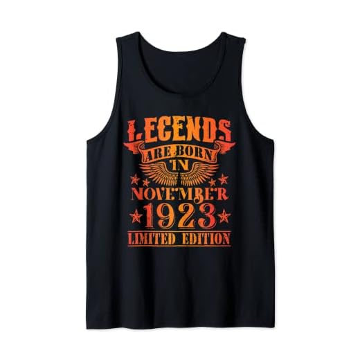 Cumpleaños Noviembre 1923 Edición Limitada Regalo Vintage Camiseta sin Mangas