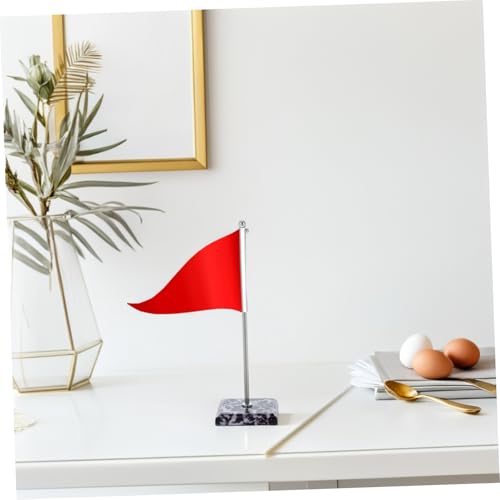 Porte-drapeau de table ajustable Operitacx en métal et socle marbre stable - 7