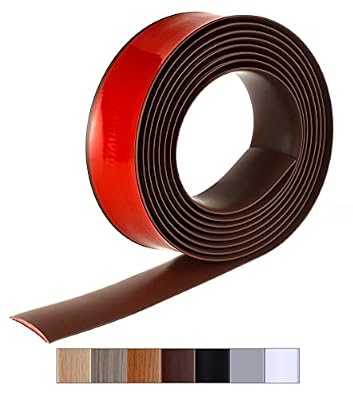 Bnell Floor Transition Strip Floor Cover Strips Self Adhesive Flooring Transitions Laminate Floor Strip Vinyl Floor Flat Divider Strip for for Joining Floor Gaps (3.28FT,1.57in, Brown)
