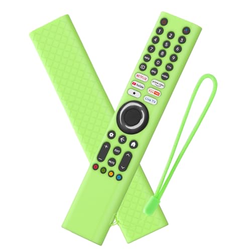 Image of Silicone Remote Cover for Xiaomi Mi TV 2025 Model Remote, Black, Diamond Textured, Precision Button Holes (LUMINIOUS Green, XIAOMI TV 2025)