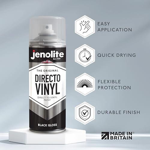 Jenolite Directovinyl Vernice Nera Lucida, 400 Ml, Vernice Flessibile Per Tessuti, Ideale Per Sedili Auto E Tappezzeria, Adatta Per Vinile, Pelle, La Maggior Parte Dei Tessuti - 5