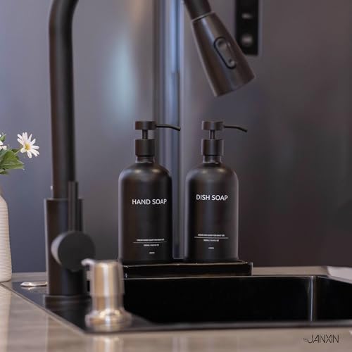 Janxin 500ml Distributeur Liquide Vaisselle, Distributeur de Savon, Noir – vue 4