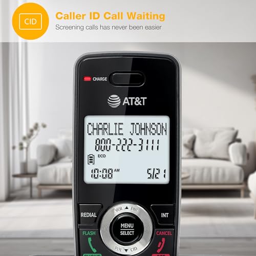 Image of AT&T Landline Home Phone with Call Blocker, Caller ID /Call Waiting, Full-Duplex Handset Speakerphone, Backlit Keypad & Display, Rechargeable Battery, ECO Mode, DECT 6.0: GL2101-11