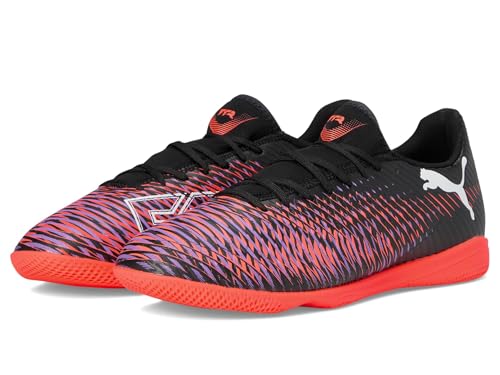 Image of Puma, Men's, Future 8 Play Indoor Trainer Soccer Shoes, Puma Black-Puma White-Glowing Red, 7