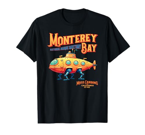 Moss Landing Monterey Bay Retro Submarine Souvenir T-Shirt