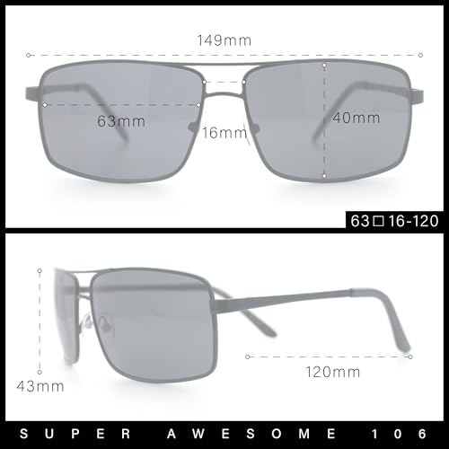 True Dad Shade Manly Rectangle Air Force Navigating Officer Metal Sunglasses4