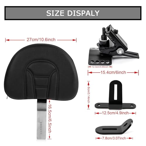 PSLER Plugin Fahrer Rückenlehne Für Touring Modelle 1997-2022, Verstellbares Fahrer-Rückenlehnen Polster Sissy Bar Mit Einer Geschlitzten Basis(Chome)
