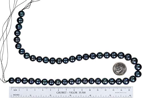 Ugems Dark Green Peacock Freshwater Cultured Pearl 15" Strand Round 8Mm-9Mm #TOP5