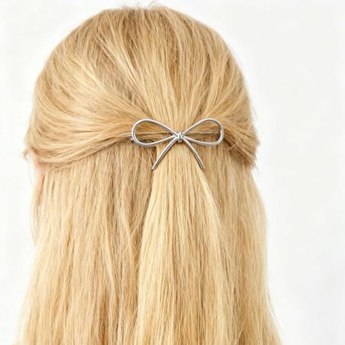 6 Piezas Pinzas de Pelo de Metal con Lazo Elegante para Varios Peinados Clips Antideslizantes para Mujeres (Dorado Plata) miniatura 5