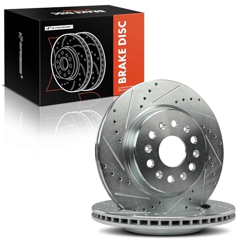 A-Premium 12.40 Inch (315mm) Rear Drilled and Slotted Disc Brake Rotors by A-premium - Image 8