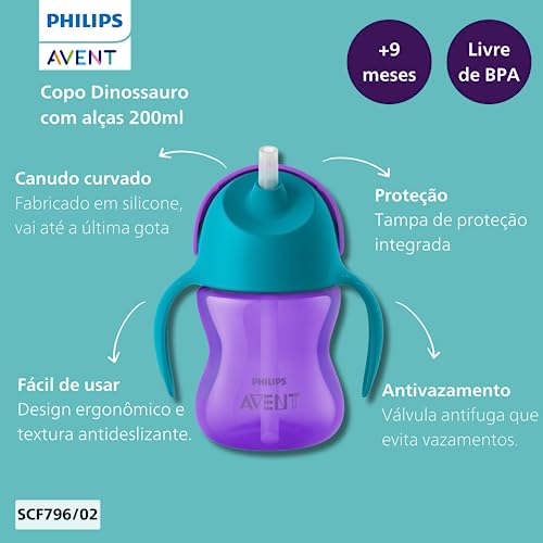 Philips AVENT SCF796/02 Strohhalmbecher, Silikon, violett 2