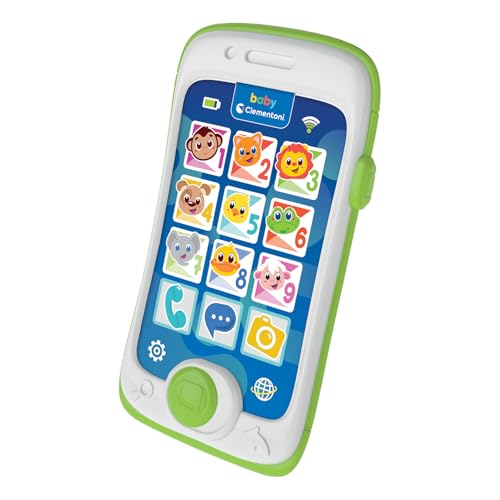 Clementoni Smartphone Touch & Play – Primer Teléfono Juguete para Niños 6 Meses, Juego Móvil, Musical, Regalo Electrónico Interactivo Parlante Luces y Sonidos, Teléfono Falso Primera Infancia, (17934)
