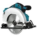Abeden 充電式マルノコ 18V コードレス丸ノコ 180mm ブラシレスモーター 最大切込57mm 角度調整可能 木材・合板・アルミ・金属切断対応 DIY 建設作業用 マキタ18Vバッテリー対応（本体のみ）