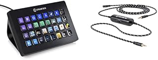 Elgato Stream Deck XL - Advanced Stream Control with 32 Customizable LCD Keys & Chat Link Pro – Audio Adapter, for PS5, PS4, Nintendo Switch, Capture Voice Chat, Gameplay Sound, Extra Long Cable
