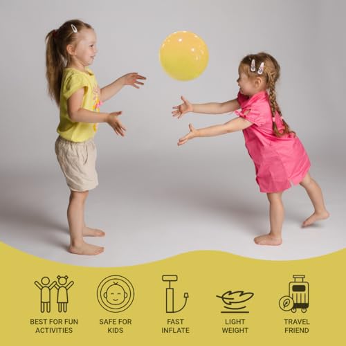 Image of GENIE'S Toy Bus 9-Inch Gliter Scented Play Ball | Interactive | for Pool, Beach & Garden | Perfect for Outdoor & Indoor Play | PVC Ball for Kids & Adults I Pack of 2 (Multicolor)