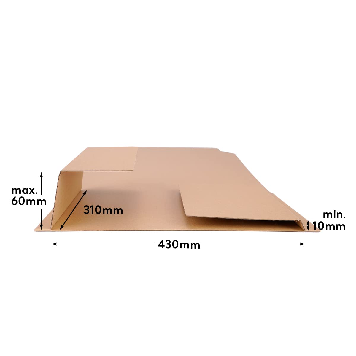 verpacking Confezione da 430 x 310 x 10 – 60 mm, formato DIN A3, autoadesiva (dimensioni esterne 495 x 320 x 10 – 60 mm), confezione avvolgente universale (100 pezzi)