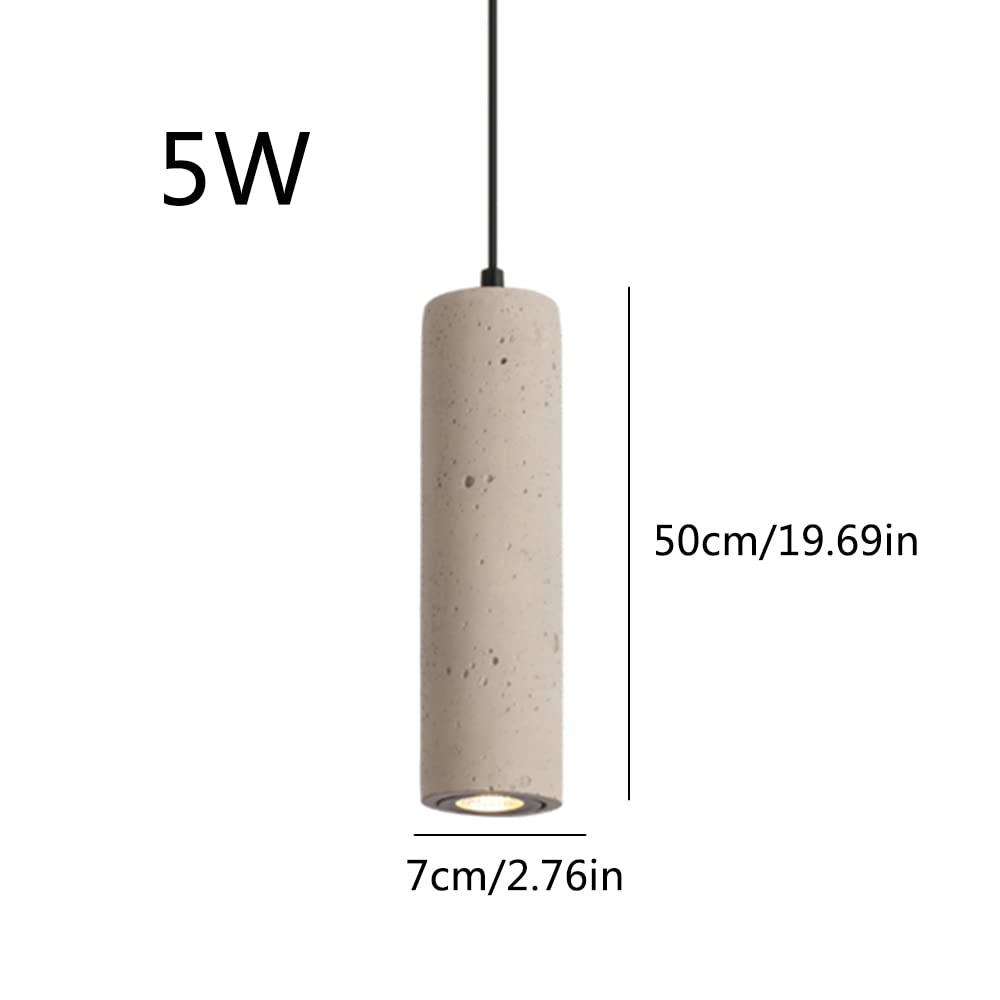 Genérico Lámpara De Araña De Cemento, con Tubo Cilíndrico Largo, Inoxidable Y Fácil De Limpiar, De Techo, Adecuada para Salón, Comedor Y Dormitorio (Height 4 * 30cm Warm Light)