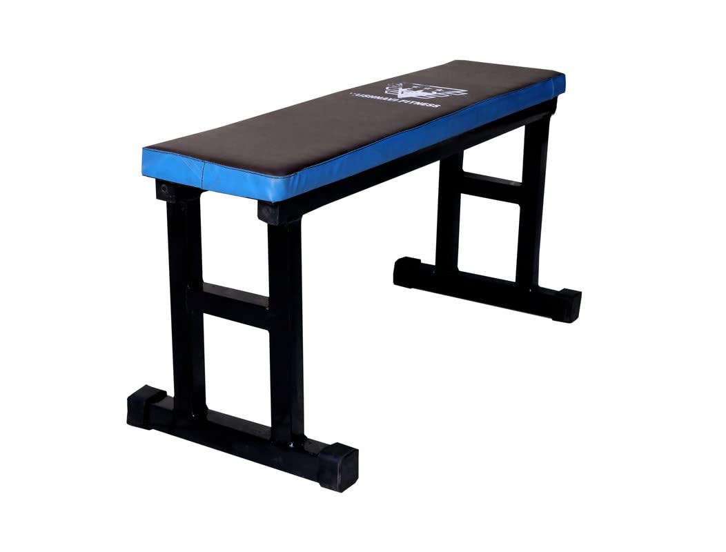 Flat Bench Press Weight Strength Training Equipment Incline/Decline Full Body Workout Adjustable & Foldable Multipurpose Exercise Leg Support Flat Bench (Multi-Color) Home Bench-image-0