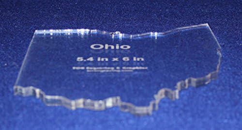 State of Ohio Template 5.4 Inch X 6 Inch - 1/4 Inch Thick