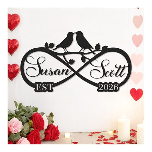 Custom Valentine’s Day gift, Personalized Infinity Metal Wall Sign with