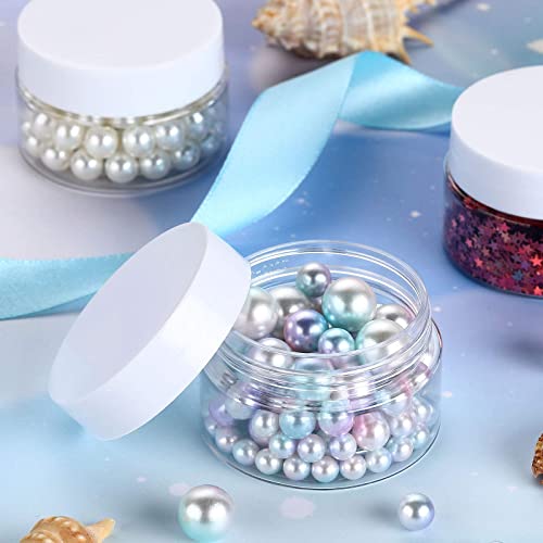 4 Pieces Round Clear Wide-Mouth Leak Proof Plastic Container Jars With Lids For Travel Storage Makeup Beauty Products Face Creams Oils Salves Ointments Diy Making Or Others (White, 1 Ounce) #TOP3