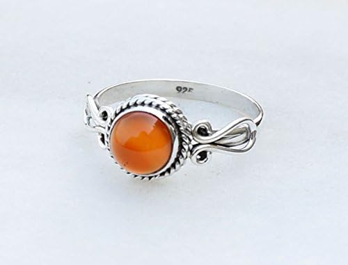 Carnelian Stone Ring - Handmade 925 Sterling Silver Gemstone Rings for Women Girls US size 12 Christmas Gifts - Image 5