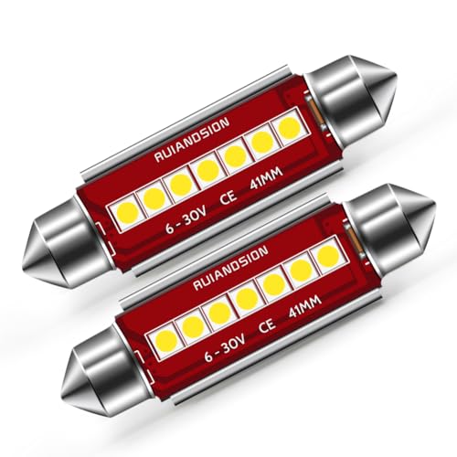 Lámpara LED Ruiandsion 41mm Blanca para Auto Pack 2 miniatura 1