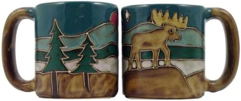 One (1) MARA STONEWARE COLLECTION - 16 Oz Coffee Cup Collectible Dinner Mug - Moose Design
