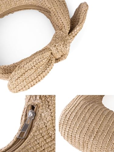 Image of BRYCTSISEN Women Straw Beach Clutch Purse Handbag Summer Elegant Vacation Style Shoulder Bag Crossbody Bag