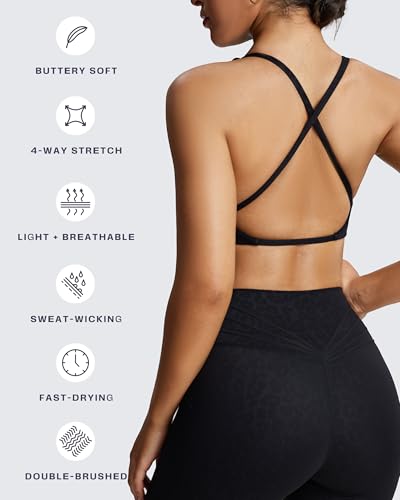 Image of Aoxjox Women's Workout Sports Bras Fitness Metamorph Sienna Twist Bra Yoga Crop Tank