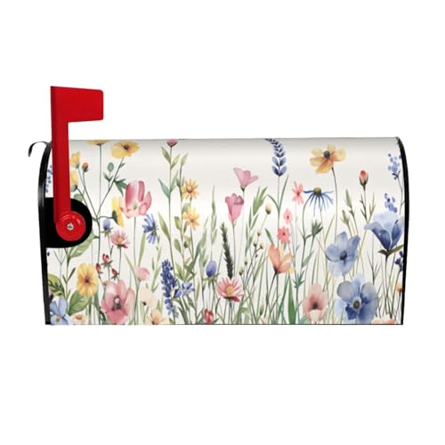 Flower Mailbox Covers Design for All Seasons Magnetic Wraps Standard Size 25.5x21 in Post Letter Box Cover for Outdoor Garden Yard Decor