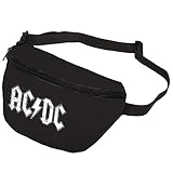 100% Polyester AC/DC – Bauchtasche Schwarz, Gürteltasche Hüfttasche Herren Damen